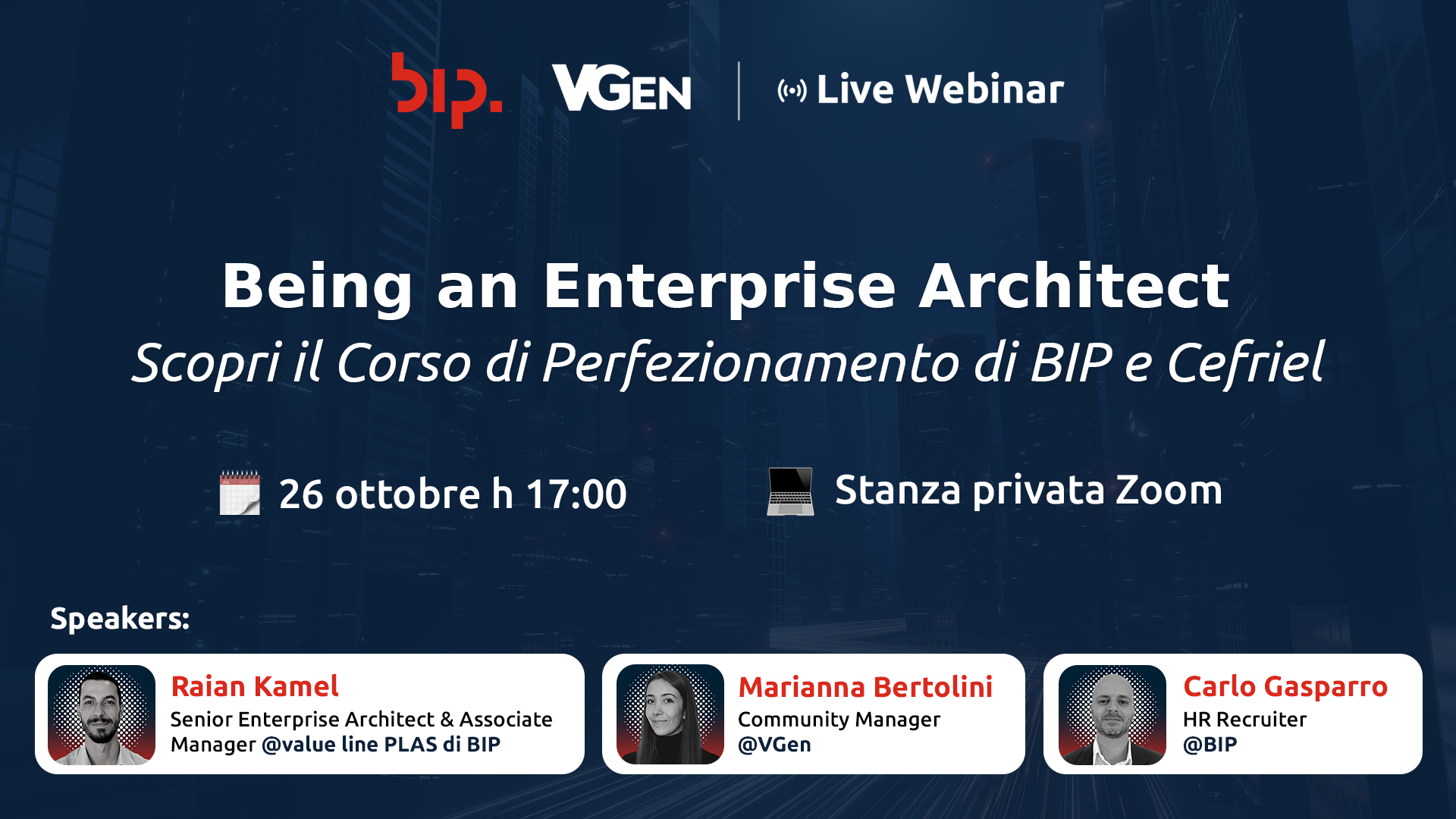 Live Webinar | Being an Enterprise Architect: Scopri il Corso di Perfezionamento lanciato da BIP e Cefriel