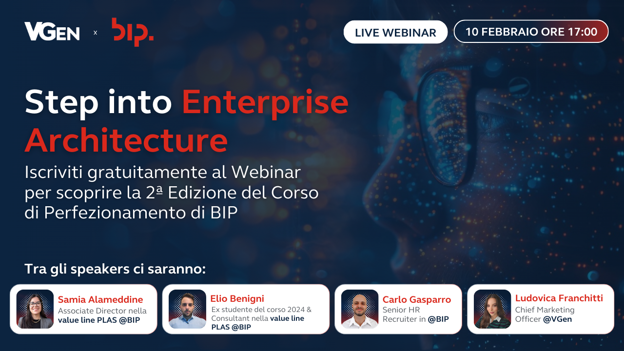 Live Webinar | Step into Enterprise Architecture: Scopri la 2ª Edizione del Corso di Perfezionamento di BIP